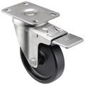 Shepherd Caster 5" X 1-1/4" Non-Marking Polyolefin Swivel Caster, Top Lock Brake, Loads Up To 300 lb PGT50120ZN-POD01(KK)