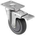 Shepherd Caster 3" X 1-1/4" Non-Marking Rubber Thermoplastic Swivel Caster, Top Lock Brake, Loads Up To 210 lb PGT30120ZN-TPR33(GG)