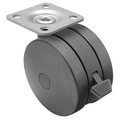 Shepherd Caster 50mm Non-Marking Nylon Swivel Caster, Side Brake, Loads Up To 75 lb PUT50101BK-B