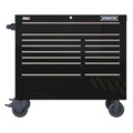 Proto Velocity Rolling Tool Cabinet, 14 Drawer, Black, Steel, 42 in W x 22-1/2 in D x 38-1/2 in H JSTV4239RD14BK