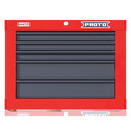 Proto Velocity Top Chest, 5 Drawer, Red/Gray, Steel, 27 in W x 22-1/2 in D x 20 in H JSTV2720CS05RG