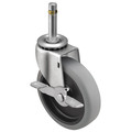 Shepherd Caster 4" X 15/16" Non-Marking Polyurethane Swivel Caster, Tread Lock Brake, Loads Up To 150 lb PRE40273ZN-TPUB