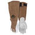 Mcr Safety Welding Leather Glove, Brown/White, XL, PR 4892XL