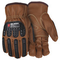 Mcr Safety Leather Gloves, Brown, XL, PK12 36336KXL