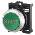 Eaton Flush Push Button, Green, Non-Illum, 22mm M22-D-G-GB1