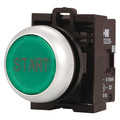 Eaton ExtendedPushButton, Black, Green, Red, 22mm M22-DH-X-SRG