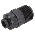 Trueseal Push-to-Connect, Threaded Male Connector, 1/4 in Tube Size, PVDF, Black FB4MC6-HBLK