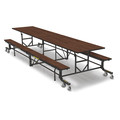 Palmer Hamilton Rectangle Folding Bench Table, 145 in W, 29 in H, Montana Walnut 19F18293012MWTB