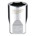 Milwaukee Tool 1/4 in. Drive 12mm Metric 6-Point Socket with FOUR FLAT Sides 45-34-9038