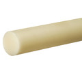 Zoro Select Off-White PTFE PTFE Plastic 6 ft L, 1 1/2 in Dia. PR-PTFE-GF-33