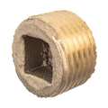 Zoro Select Brass Square Socket Plug, Male NPT ZUSA-PF-10557