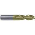 Cleveland 2-Flute Carbide Square Single-End High-Perf End Mill for Alum CTD CEM-AM2-ZN ZrN 1/4x1/4x1-1/4x3 C84006