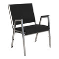 Flash Furniture Contemporary Chair, Fabric, 18" Height, Fixed Arms, Black Fabric XU-DG-60443-670-1-BK-GG