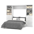 Bestar Bestar Pur Full Murphy Bed and 2 Shelving Units with Drawers (109W) in White 26894-17