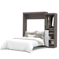 Bestar Queen Wall Bed, Nebula, Bark Gray/Wht, 90" 25880-4717