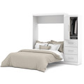 Bestar Queen Wall Bed Kit, Nebula, 3Drawr, Wht, 90" 25882-17