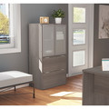 Bestar Lateral File with Storage Cabinet, 18.2" D, 30.1" W, 56.8" H, Bark Gray, Melamine 160870-47