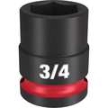 Milwaukee Tool 1/2" Drive Standard Impact Socket 3/4 in Size, Standard Socket, Black Phosphate 49-66-6206