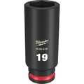 Milwaukee Tool 3/8" Drive Deep Impact Socket 19 mm Size, Deep Socket, Black Phosphate 49-66-6161