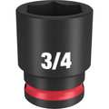Milwaukee Tool 3/8" Drive Standard Impact Socket 3/4 in Size, Standard Socket, Black Phosphate 49-66-6110