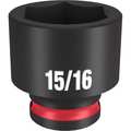 Milwaukee Tool 3/8" Drive Standard Impact Socket 15/16 in Size, Standard Socket, Black Phosphate 49-66-6113