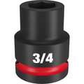 Milwaukee Tool 3/4" Drive Standard Impact Socket 3/4 in Size, Standard Socket, Black Phosphate 49-66-6303
