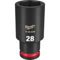 Milwaukee Tool 1/2" Drive Deep Impact Socket 28 mm Size, Deep Socket, Black Phosphate 49-66-6289