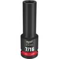 Milwaukee Tool 1/2" Drive Deep Impact Socket 7/16 in Size, Deep Socket, Black Phosphate 49-66-6221