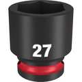 Milwaukee Tool 1/2" Drive Standard Impact Socket 27 mm Size, Standard Socket, Black Phosphate 49-66-6259