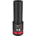 Milwaukee Tool 1/2" Drive Deep Impact Socket 13 mm Size, Deep Socket, Black Phosphate 49-66-6274