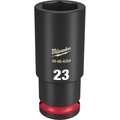 Milwaukee Tool 1/2" Drive Deep Impact Socket 23 mm Size, Deep Socket, Black Phosphate 49-66-6284