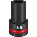 Milwaukee Tool 1" Drive Deep Impact Socket 15/16 in Size, Deep Socket, Black Phosphate 49-66-6503
