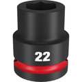 Milwaukee Tool 3/4" Drive Standard Impact Socket 22 mm Size, Standard Socket, Black Phosphate 49-66-6360