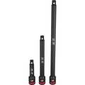 Milwaukee Tool 3/8" Drive IMPACT EXTENSION SET, 3 pcs, Black Phosphate, 3 in, 6 in, 10 in L 49-66-6714