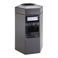 Commercial Zone Products 45 gal Hexagon Trash Can, Black, 25 in Dia, Plastic 755324