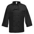 Fame Fabrics Chef Coat, C10P Classic, Black, LG 30693