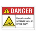 Lyle Corrosive Materials Danger Label, 3 1/2 in H, 5 in W, Polyester, Horizontal, LCU4-0003-ND_5X3.5 LCU4-0003-ND_5X3.5