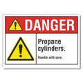 Lyle Propane Danger Label, 7 in H, 10 in W, Polyester, Vertical Rectangle, English, LCU4-0061-ND_10X7 LCU4-0061-ND_10X7