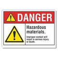 Lyle Hazardous Materials Danger Label, 10 in H, 14 in W, Polyester, Horizontal, LCU4-0063-ND_14X10 LCU4-0063-ND_14X10