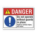 Lyle Danger Sign, 3 1/2 in Height, 5 in Width, Polyester, Horizontal Rectangle, English LCU4-0083-ND_5X3.5
