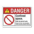 Lyle Refldecaldanger Confined, 14"x10", Sign Material: Vinyl LCU4-0104-RD_14X10