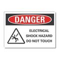 Lyle Electrical Hazard Danger Label, 7 in Height, 10 in Width, Polyester, Vertical Rectangle, English LCU4-0229-ND_10X7