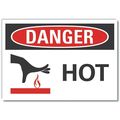 Lyle Danger Sign, 3 1/2 in Height, 5 in Width, Reflective Sheeting, Horizontal Rectangle, English LCU4-0257-RD_5X3.5