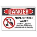 Lyle Decaldanger Non-Potable Water, 10"x7", Header: Danger, LCU4-0278-ND_10X7 LCU4-0278-ND_10X7