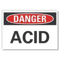 Lyle Acid Danger Reflective Label, 7 in H, 10 in W, Vertical Rectangle, LCU4-0297-RD_10X7 LCU4-0297-RD_10X7