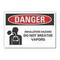 Lyle Inhalation Hazard  Danger Label, 7 in Height, 10 in Width, Polyester, Vertical Rectangle, English LCU4-0219-ND_10X7