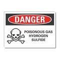 Lyle Poisonous Gas Danger Reflective Label, 7 in H, 10 in W, English, LCU4-0222-RD_10X7 LCU4-0222-RD_10X7