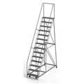 Ega Industrial Rolling Ladder, 14 Steps, 30"W Perforated Tread, Unassembled, 450 lbs. Capacity B14032HKD