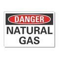 Lyle Natural Gas Danger Label, 3 1/2 in Height, 5 in Width, Polyester, Horizontal Rectangle, English LCU4-0341-ND_5X3.5