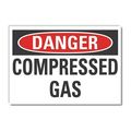 Lyle Compressed Gas Danger Label, 5 in Height, 7 in Width, Polyester, Horizontal Rectangle, English LCU4-0363-ND_7X5